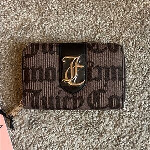 Juicy Couture Black and Brown Logo Wallet